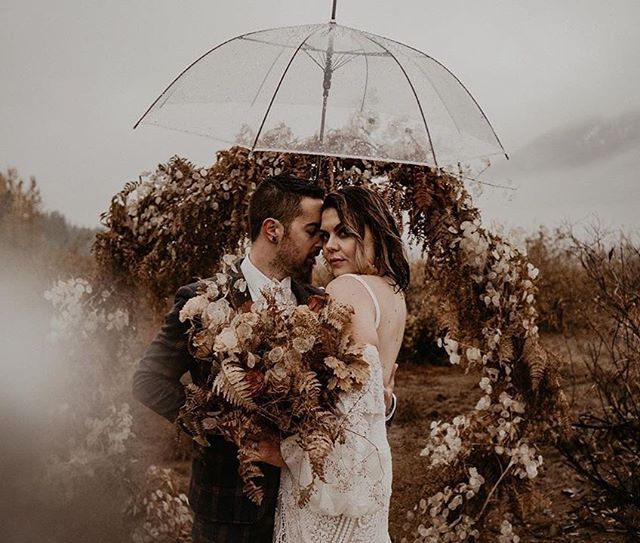 All the fall vibes. .
.
.
.
📸 @peytonmariahphoto .
.
.
.
Workshop: @henrysdiary @heydarlingworkshop 
Design &amp; Styling: @rainandpines 
Florals: @rustedvaseco 
Cake: @siftandgather 
Calligrapher: @krisannaelizabeth 
MUA: @pacific_brides 
Dress Sho