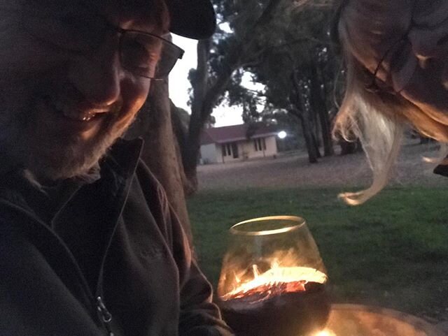 Sitting by the fire with a good red.