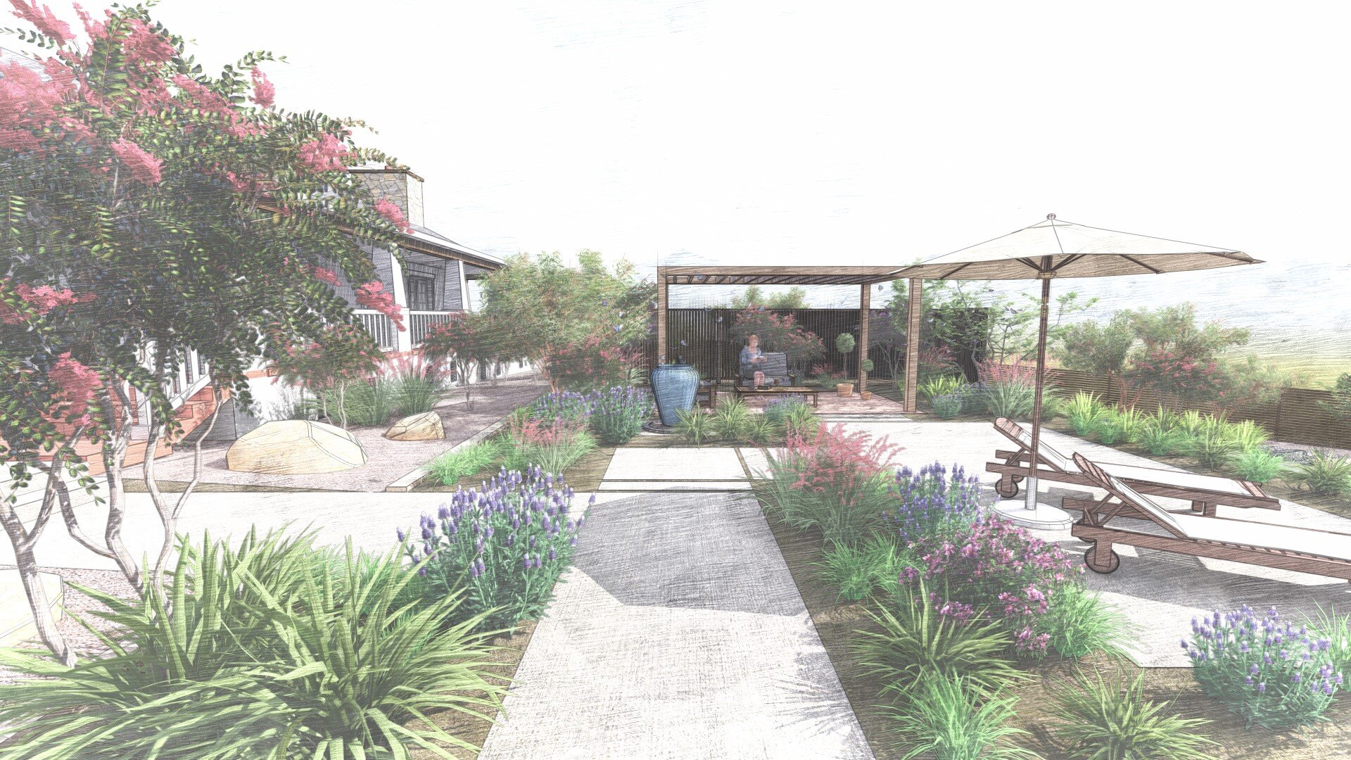 Conemporary Living Garden Design - Fairbanks Ranch, California