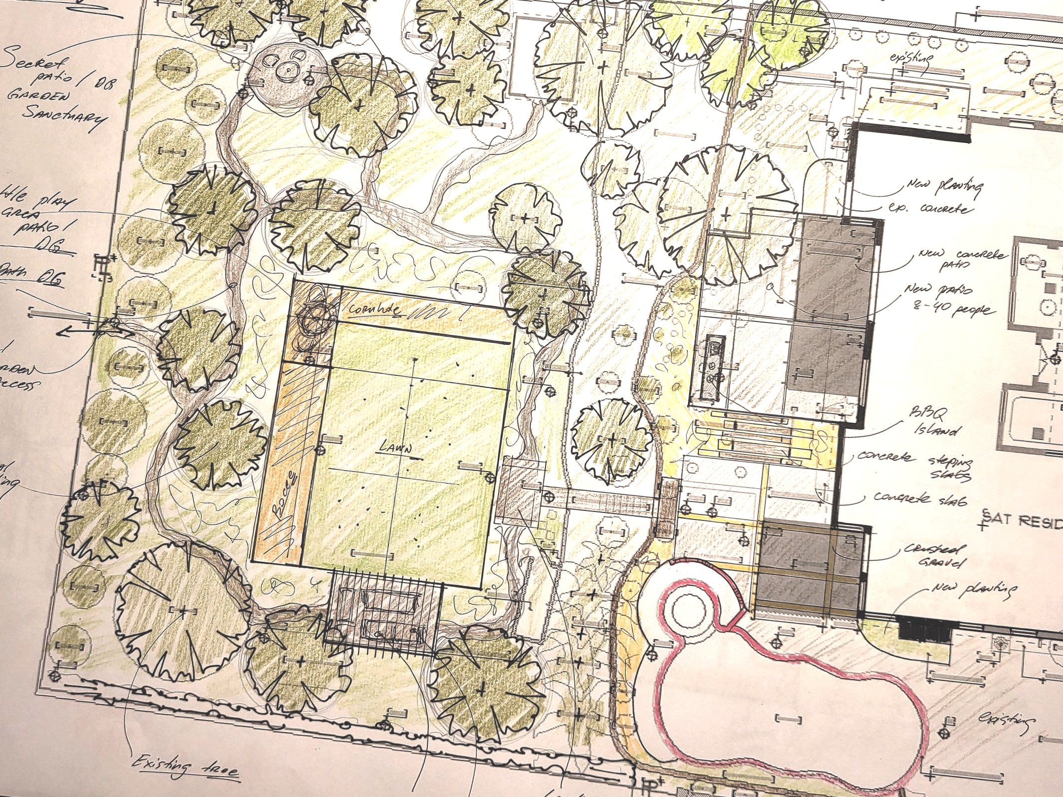 Conceptual Landscape Design Sketch