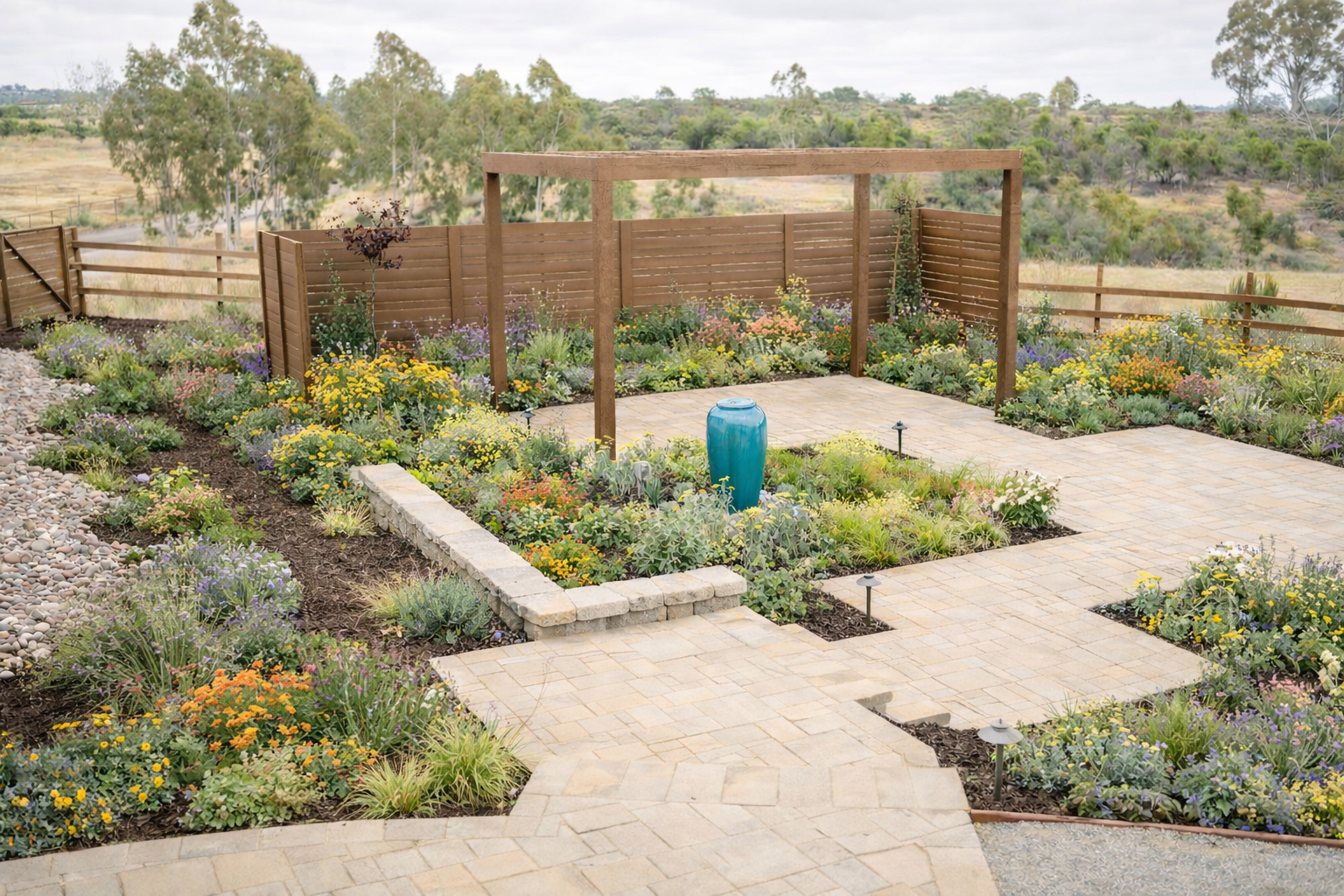 Terraced Landscape with Open Horizon