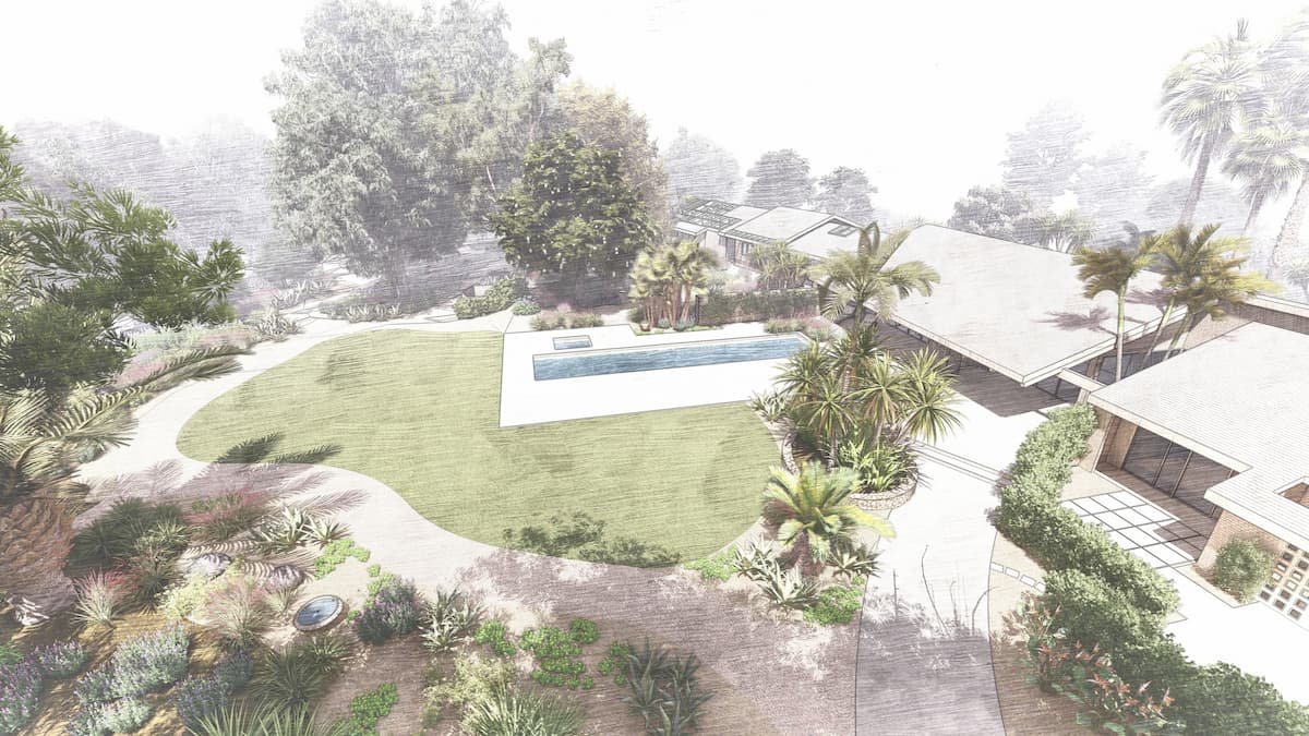 Luxury Residential Landscape Concept - Rancho Santa Fe, CA