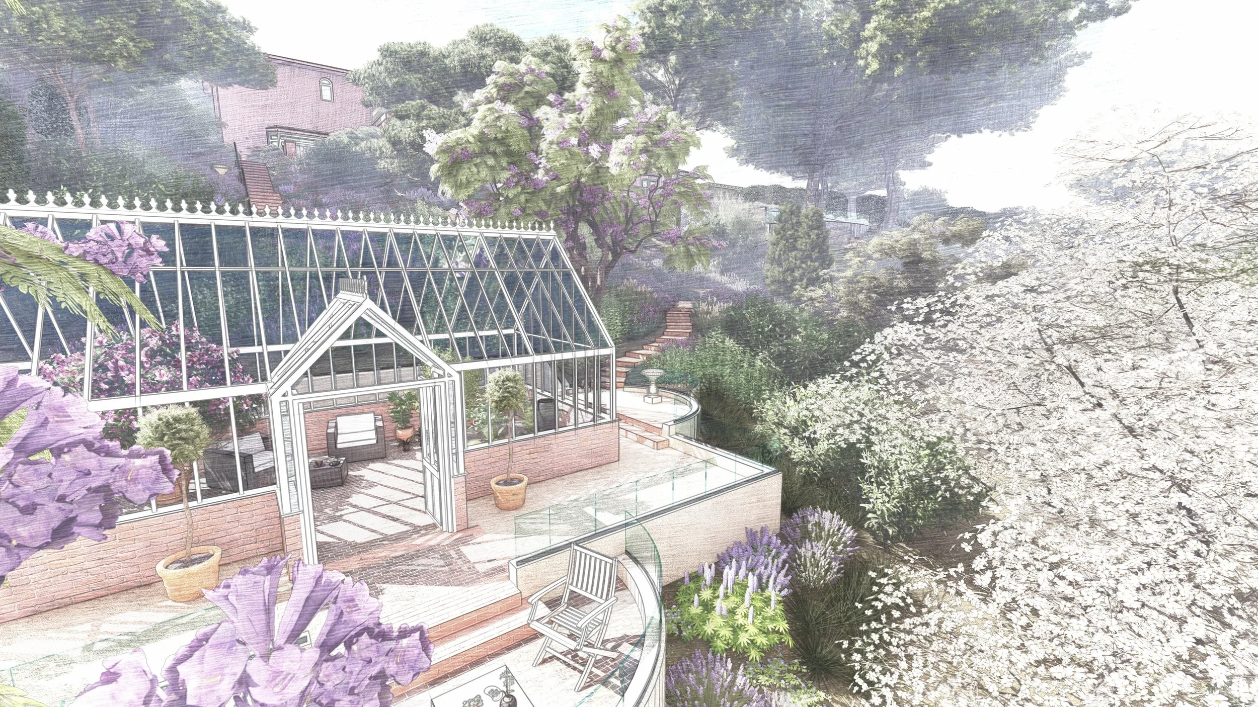 New-Georgian Revival Sanctuary Garden