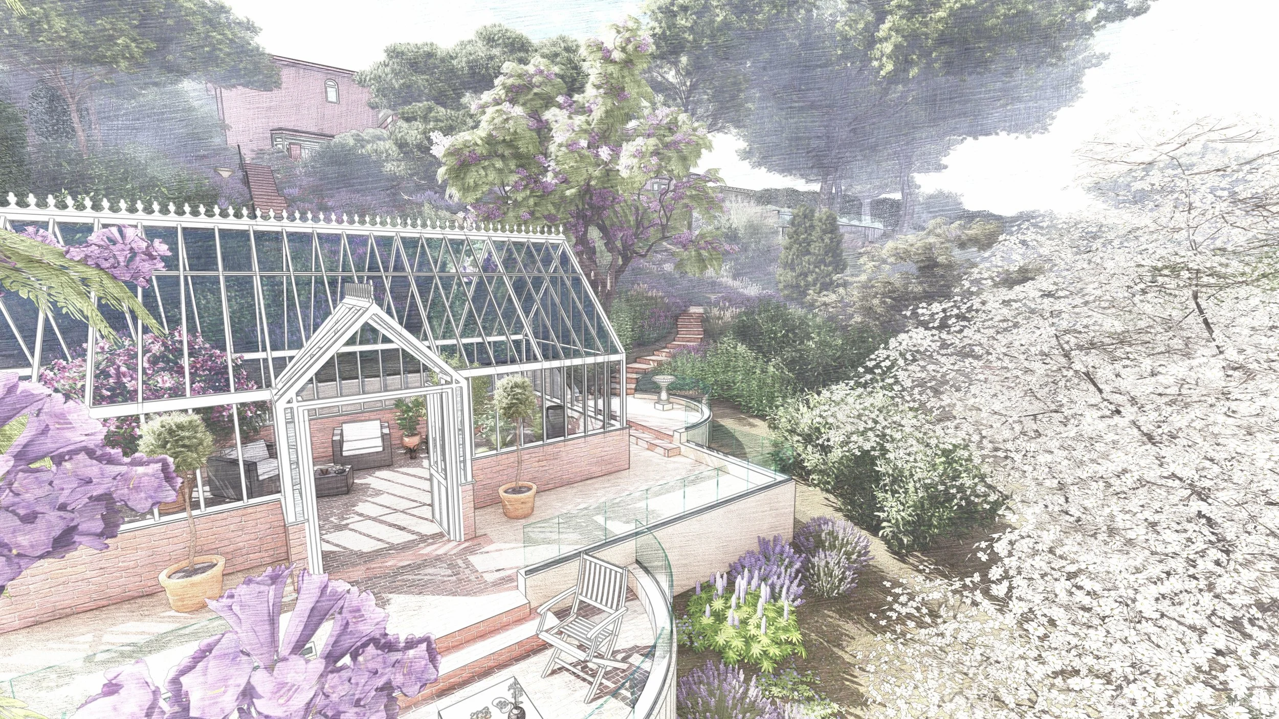 Neo-Georgian Revival Sanctuary Garden