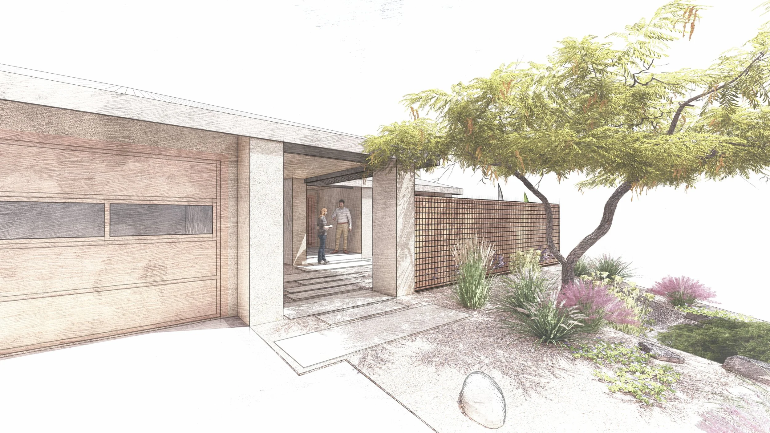 Modern California Entry Garden Concept