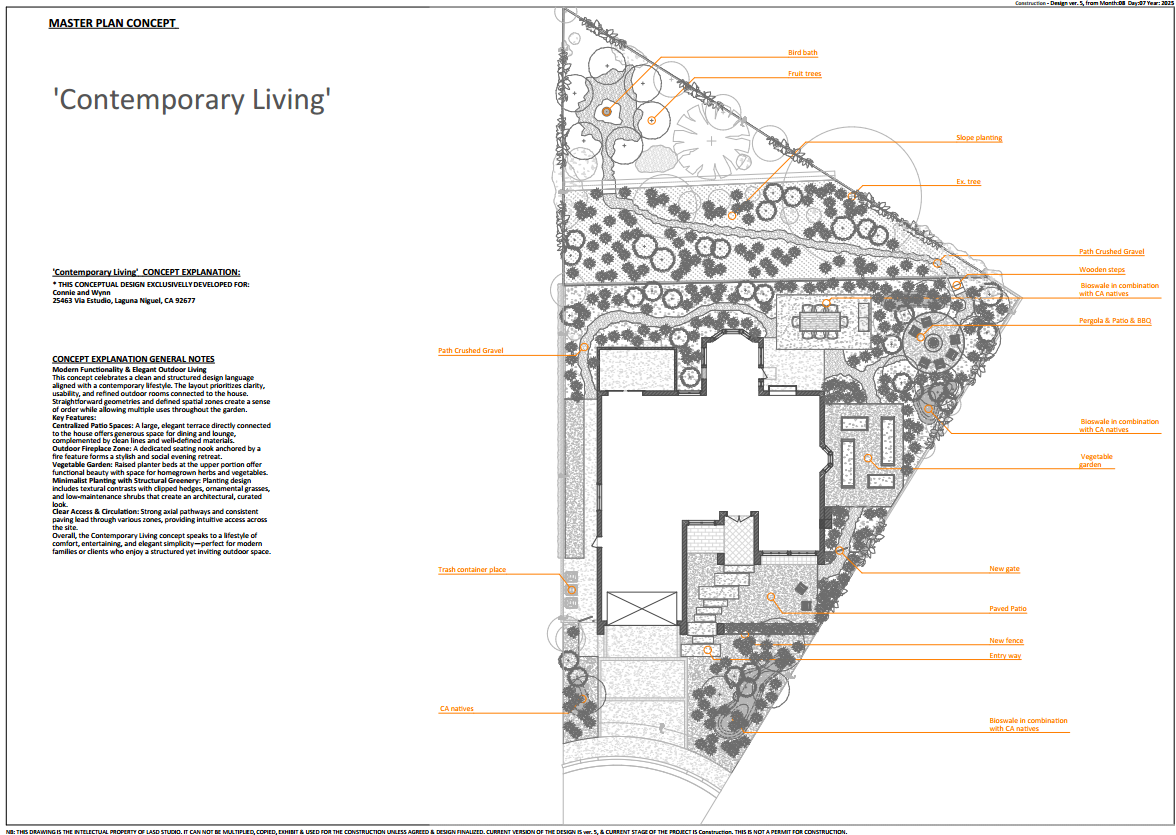 Laguna Niguel Contemporary Living Garden Master Plan