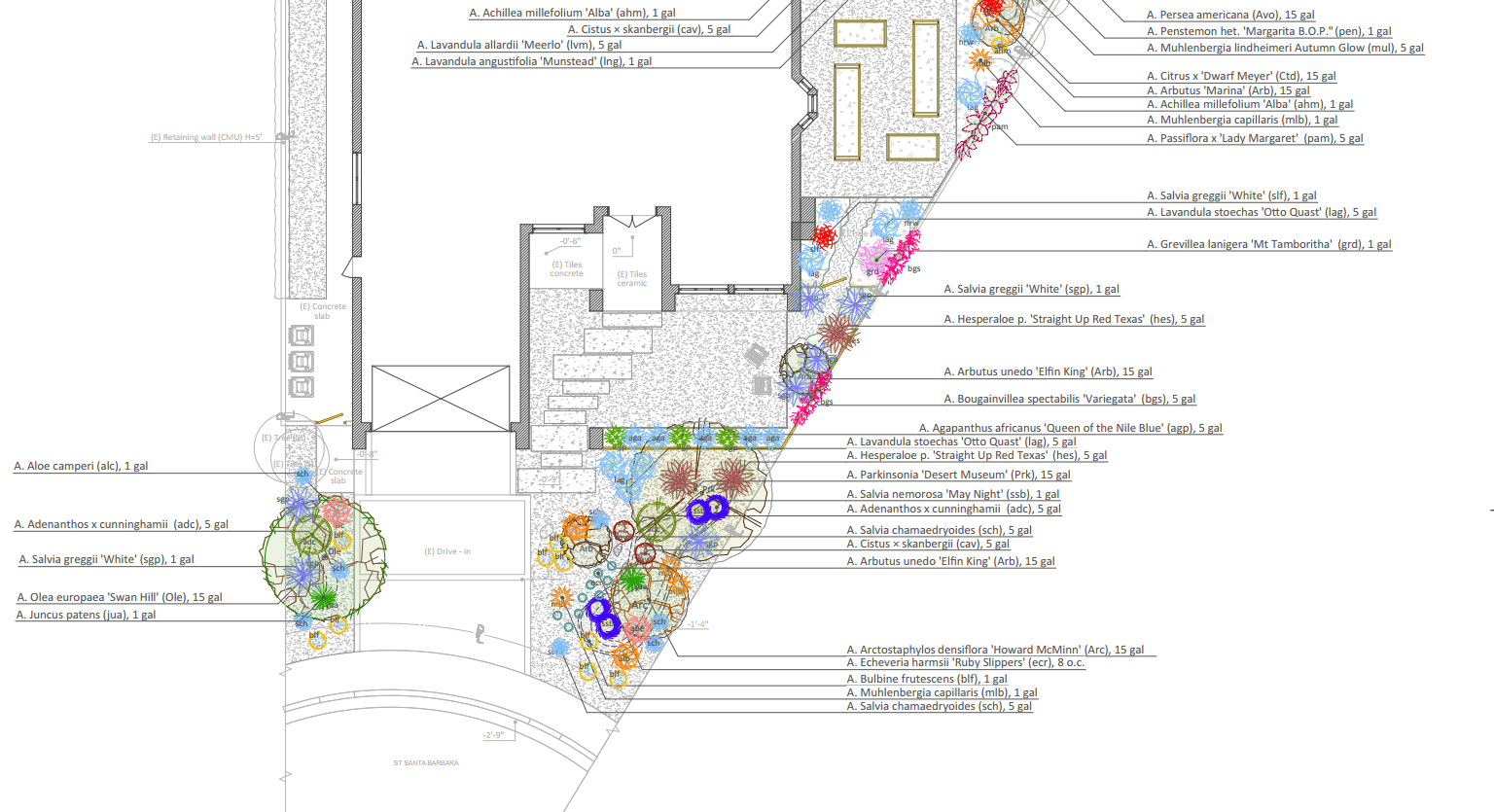 Front Yard Planting Plan with Climate-Adapted California Plants
