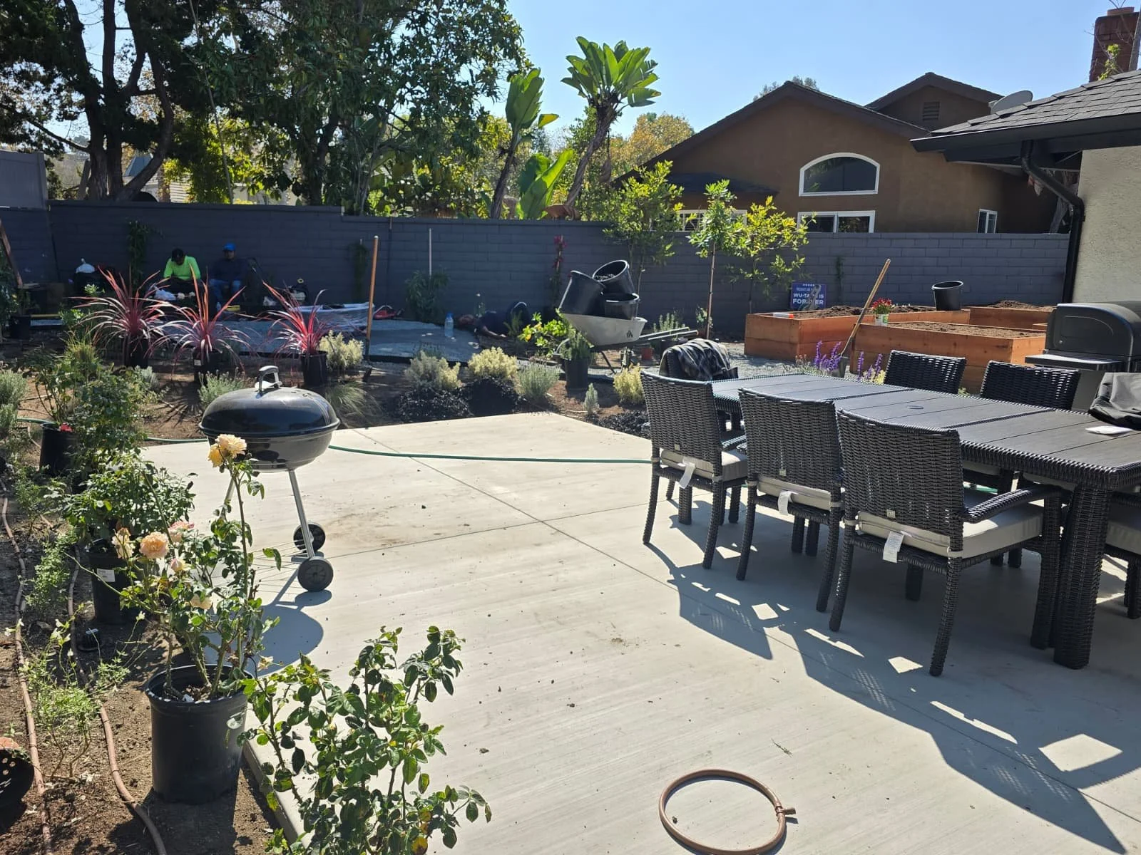 Backyard Outdoor Living Area Under Construction