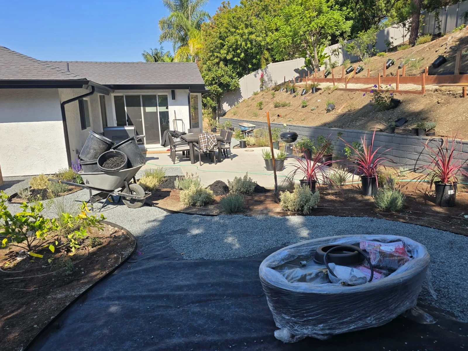 Fire Pit Garden Room During Construction