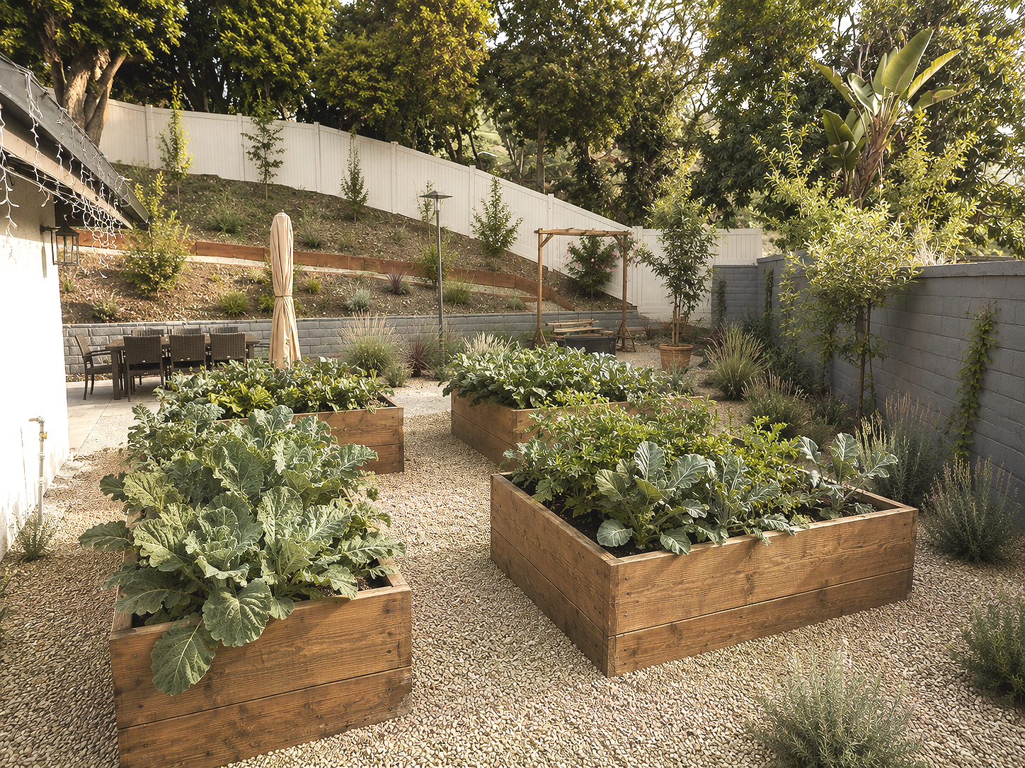 Edible Garden with Raised Vegetable Beds