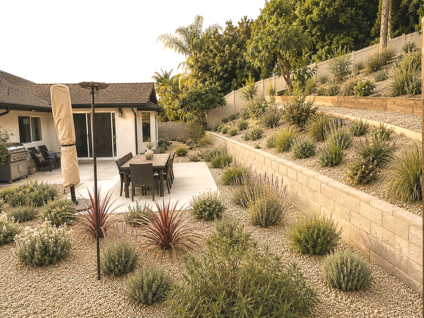 Outdoor Dining Garden in Laguna Niguel