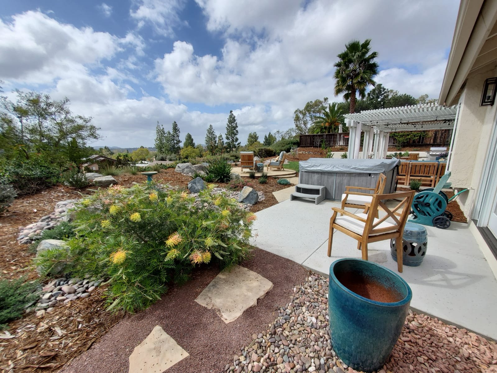 Contemporary Patio and Pollinator Garden