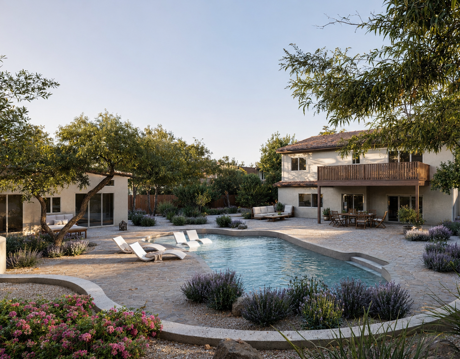 Spanish Colonial Revival Garden in La Jolla, California
