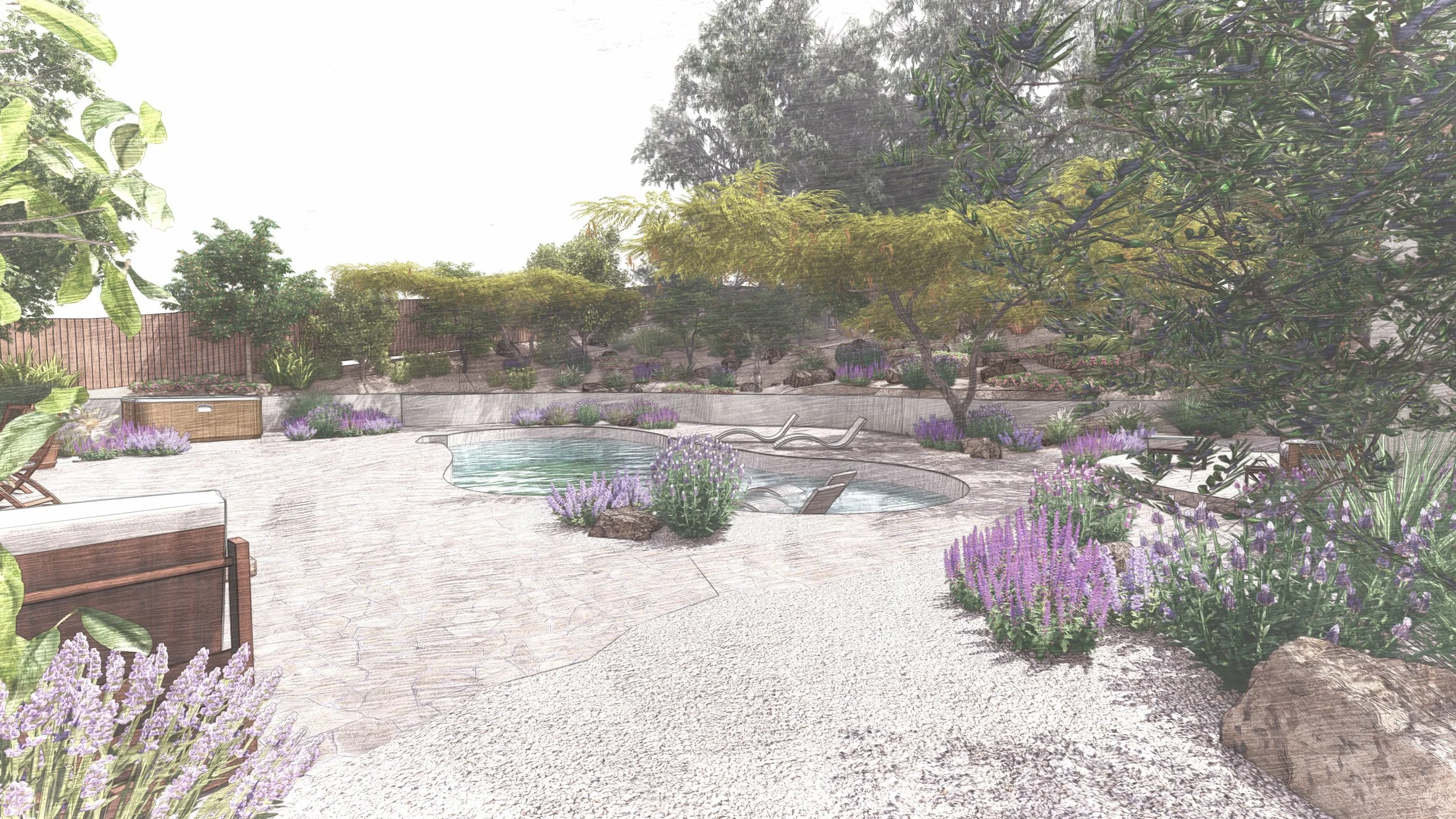 California Courtyard Garden Design in La Jolla