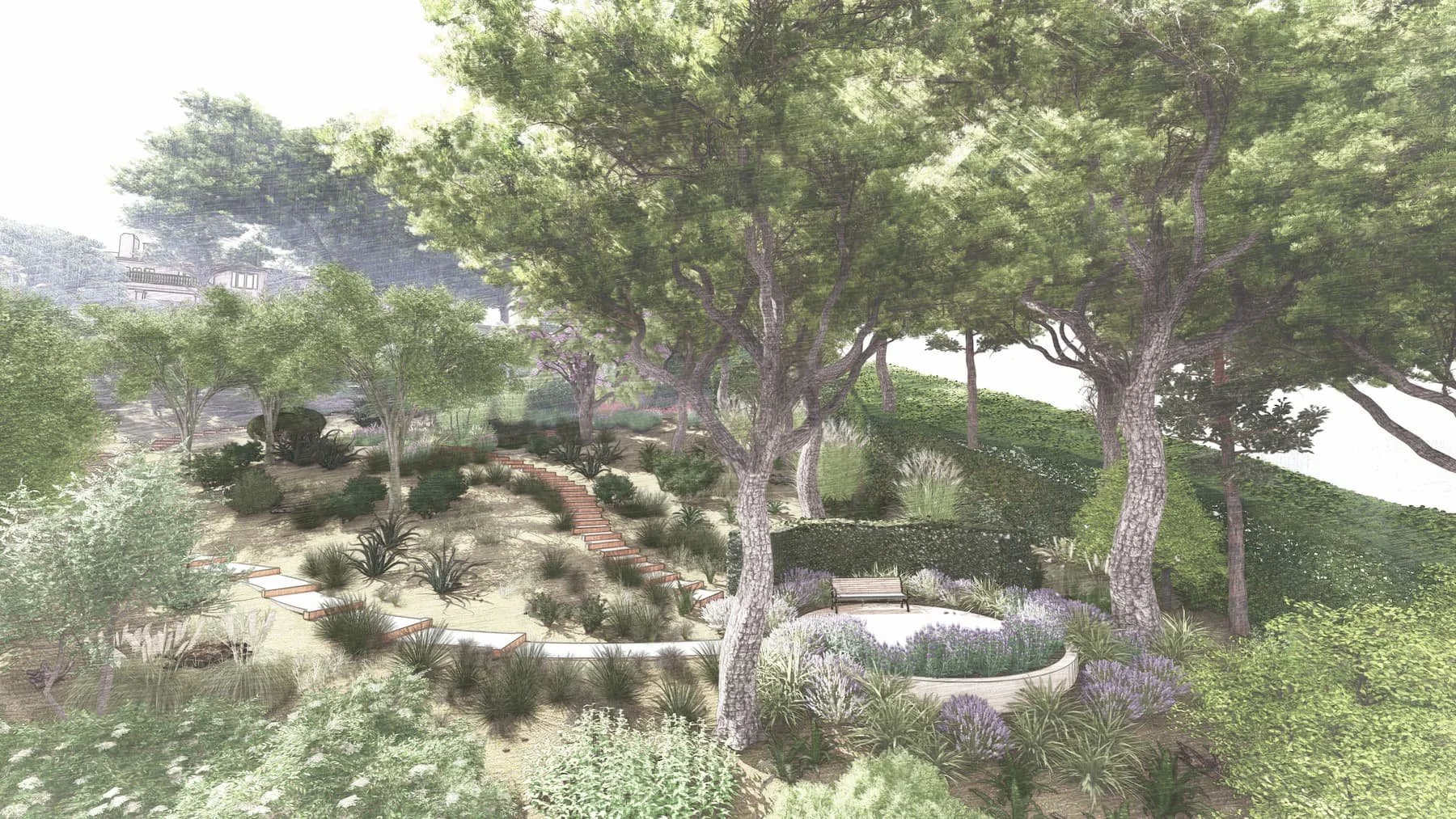 The Lower Garden Beneath the Pines