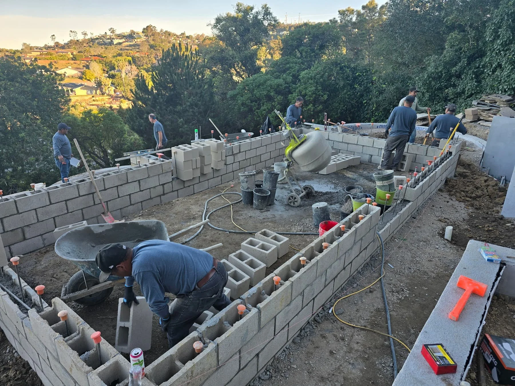 Constructing the Terraced Garden Walls