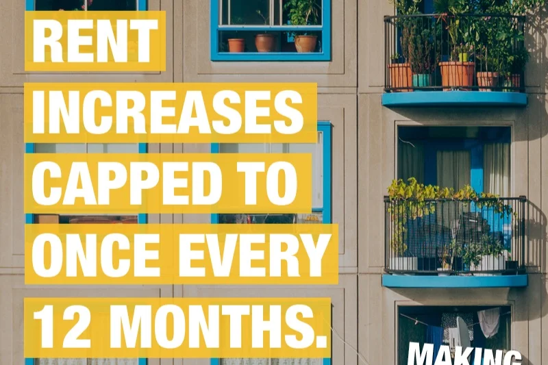 RENT INCREASES CAPPED TO ONCE EVERY 12 MONTHS