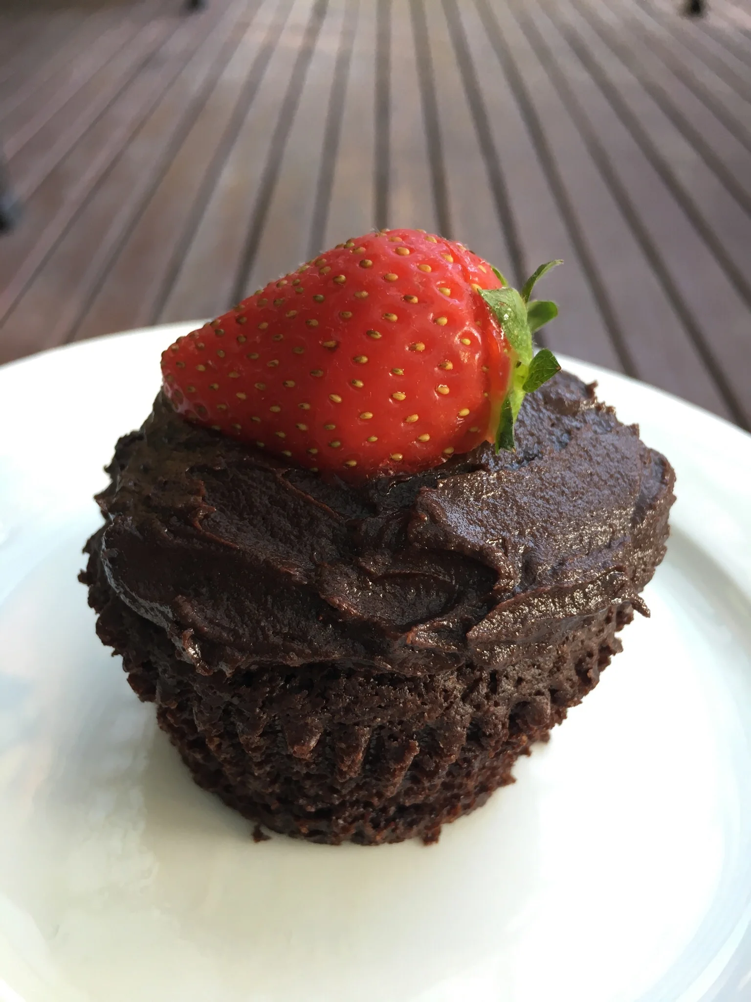 A dairy-free, nut-free, gluten-free, egg-free chocolate cupcake!