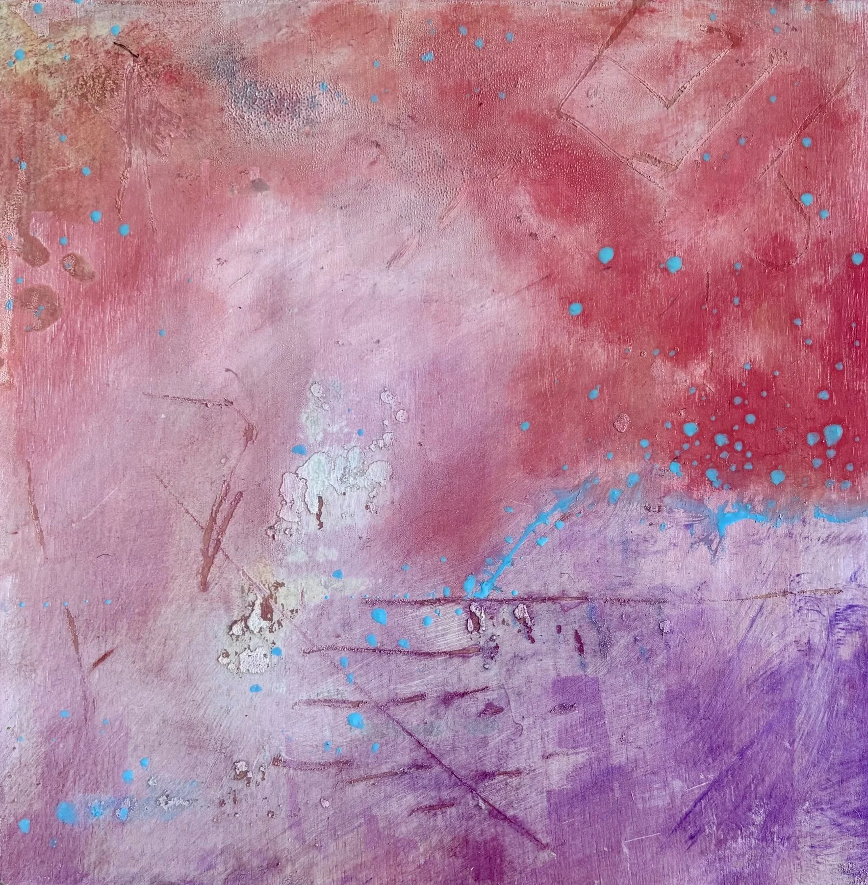 untitled 1 
8x8 inches 
Oil, nupastel, metallic pigment powder on panel.  
2025 