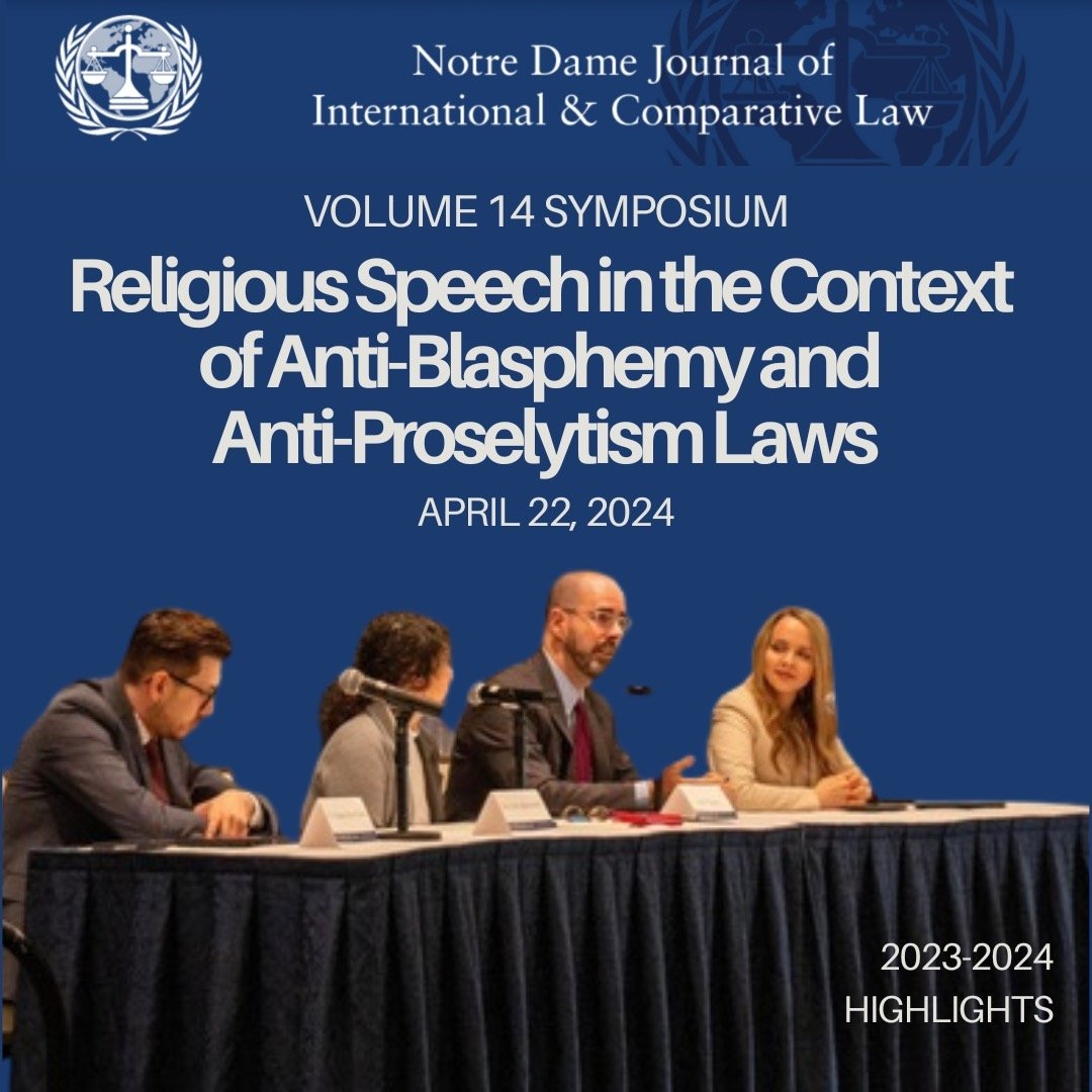 Thank you to the Notre Dame Religious Liberty Initiative for co-sponsoring our symposium on Religious Speech in the Context of Anti-Blasphemy and Anti-Proselytism Laws! 

Anti-blasphemy and anti-proselytism laws can stifle the free expression of reli
