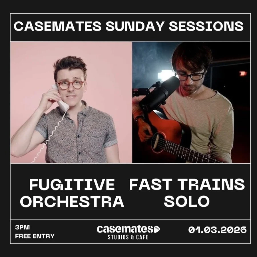 Today! Catch me at Casemates Sunday Sessions with Fugitive Orchestra.

Free entry. No ticket required.

3pm Doors. 4:30pm FT.

See you there,
Tom x
