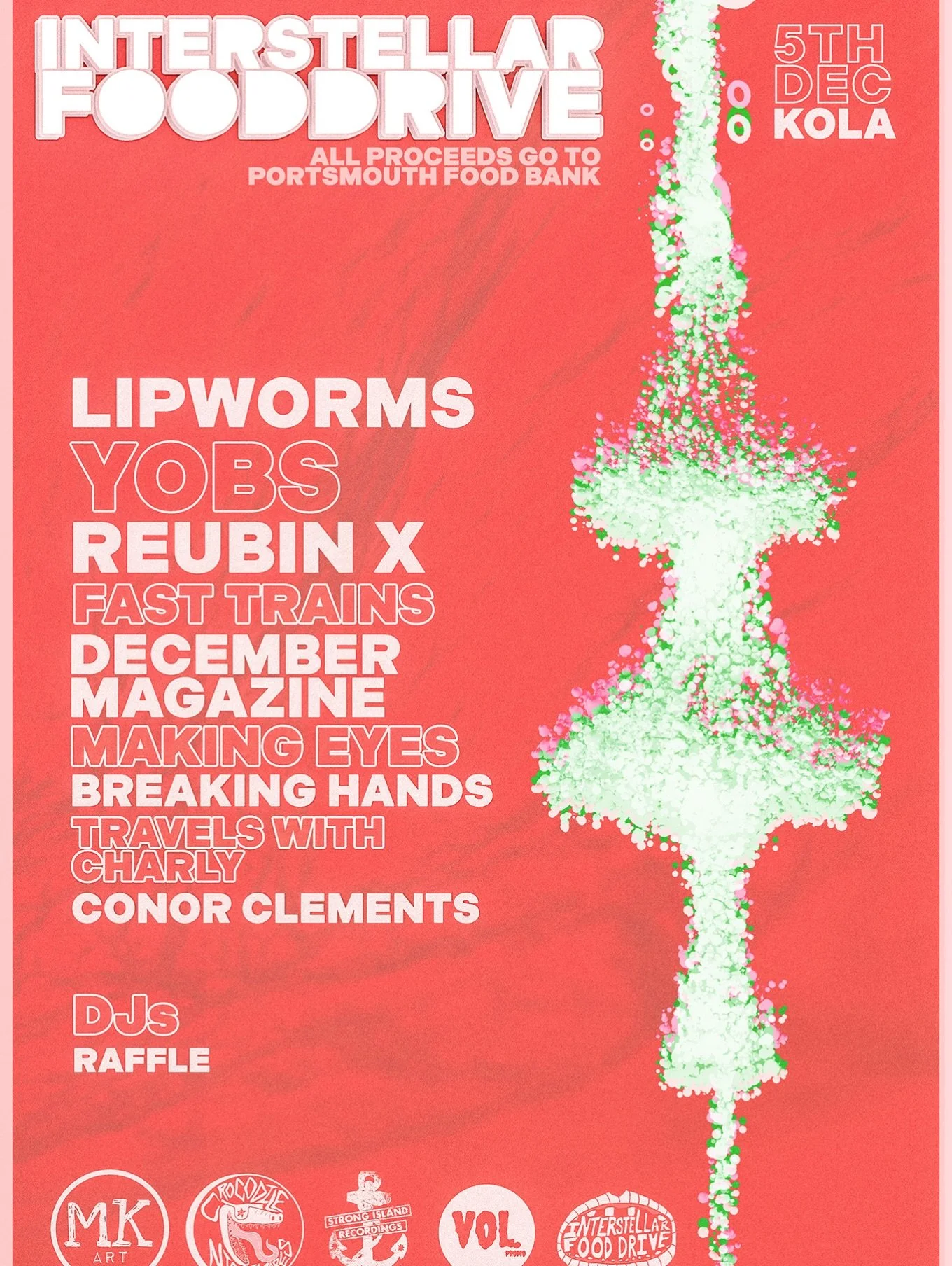 Confirmed! We join the Interstellar Food Drive at Kola, Portsmouth on 5th December.

All proceeds to Portsmouth Food Bank 💙

What a lineup. See you soon, Portsmouth.

With love,
Tom x