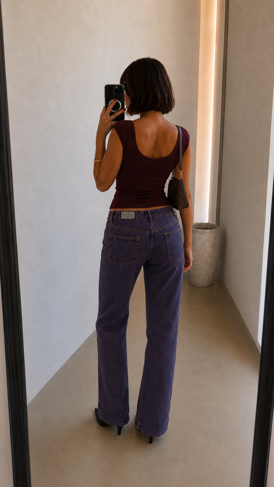 Vintage Purple Jeans by Carven Back
