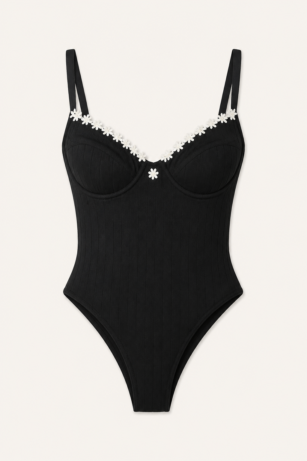 Vintage Black Daisy Bodysuit
