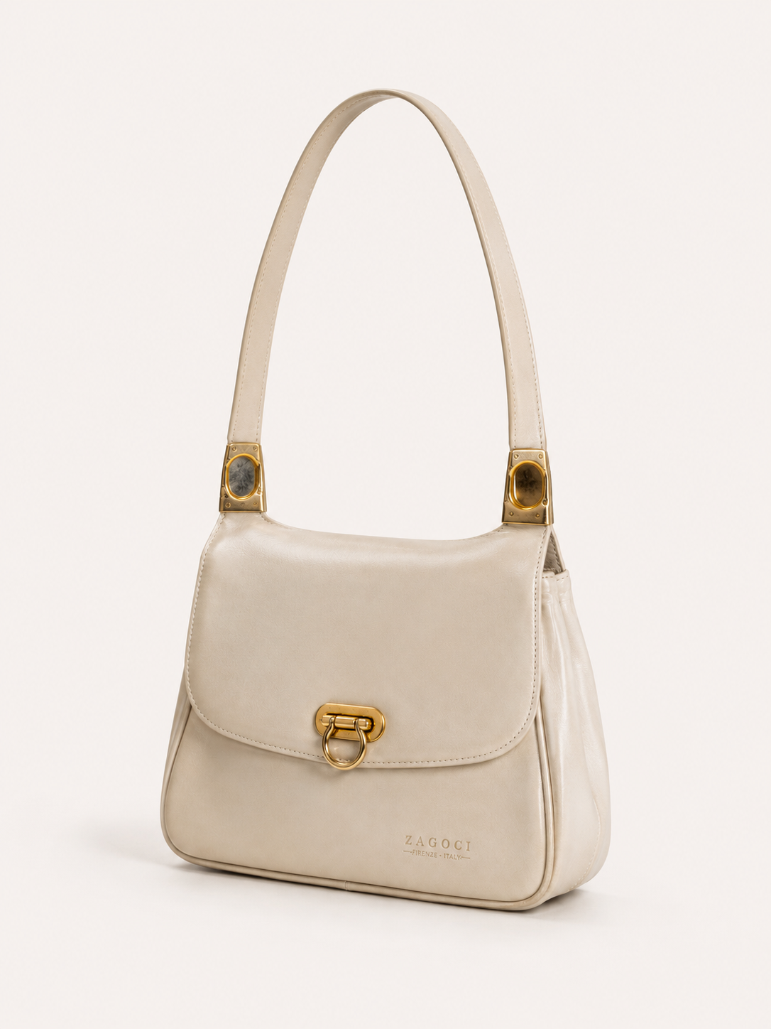 Vintage Leather Shoulder Bag – Front View