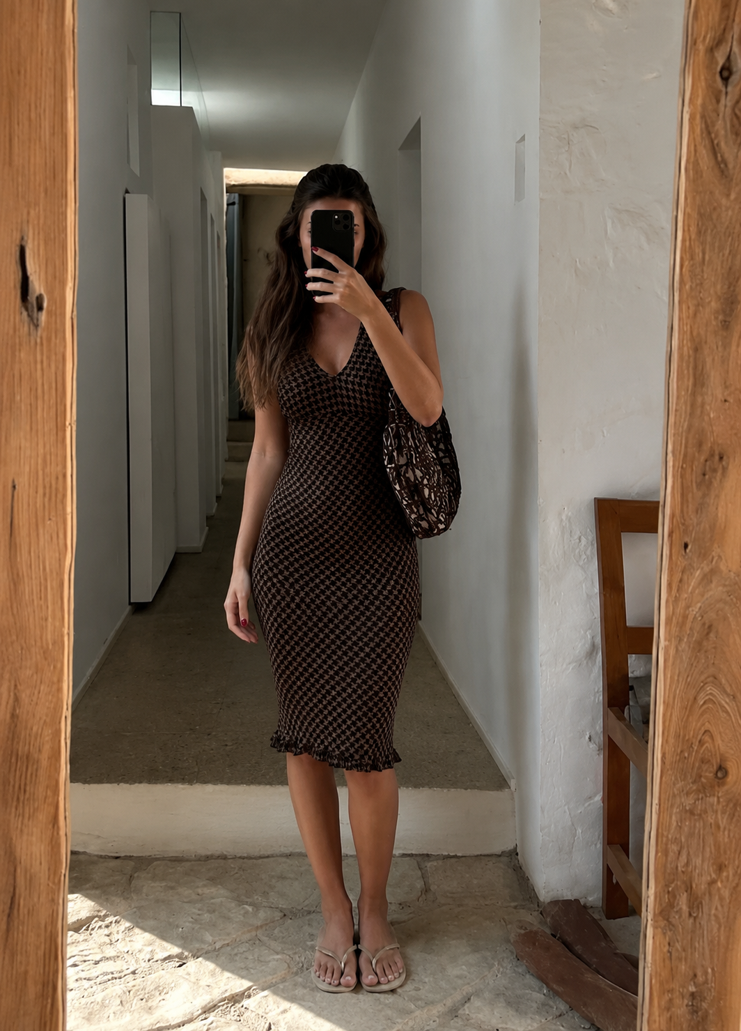 Vintage Houndstooth Dress by Maje Paris