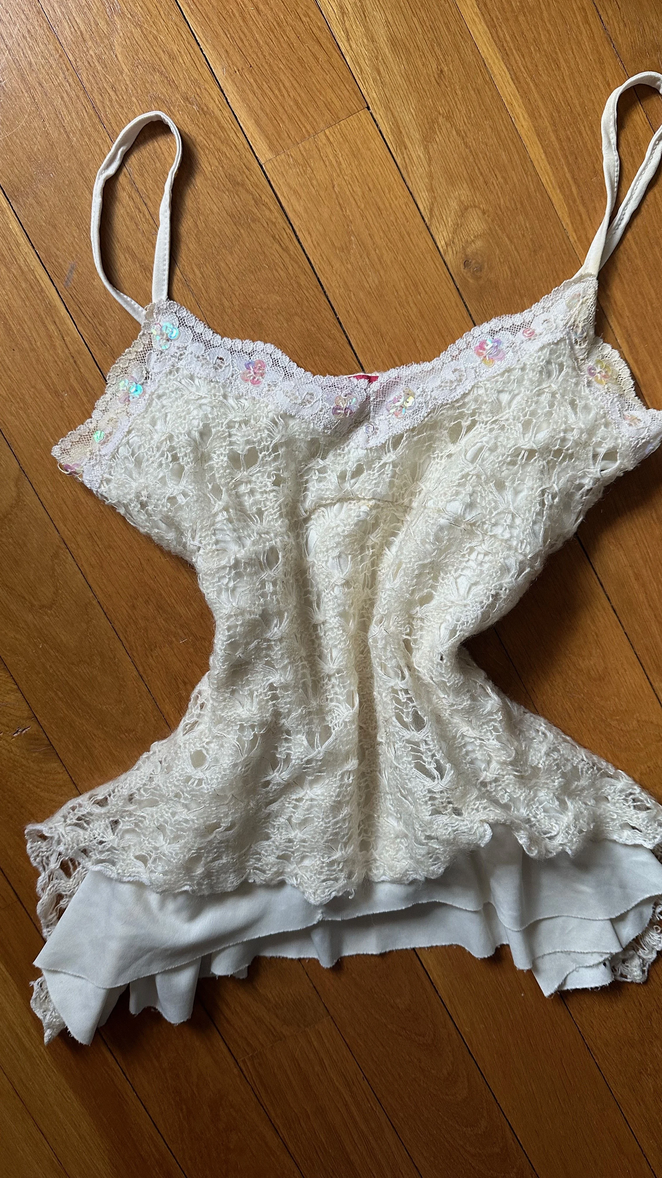 tricot lace y2k top