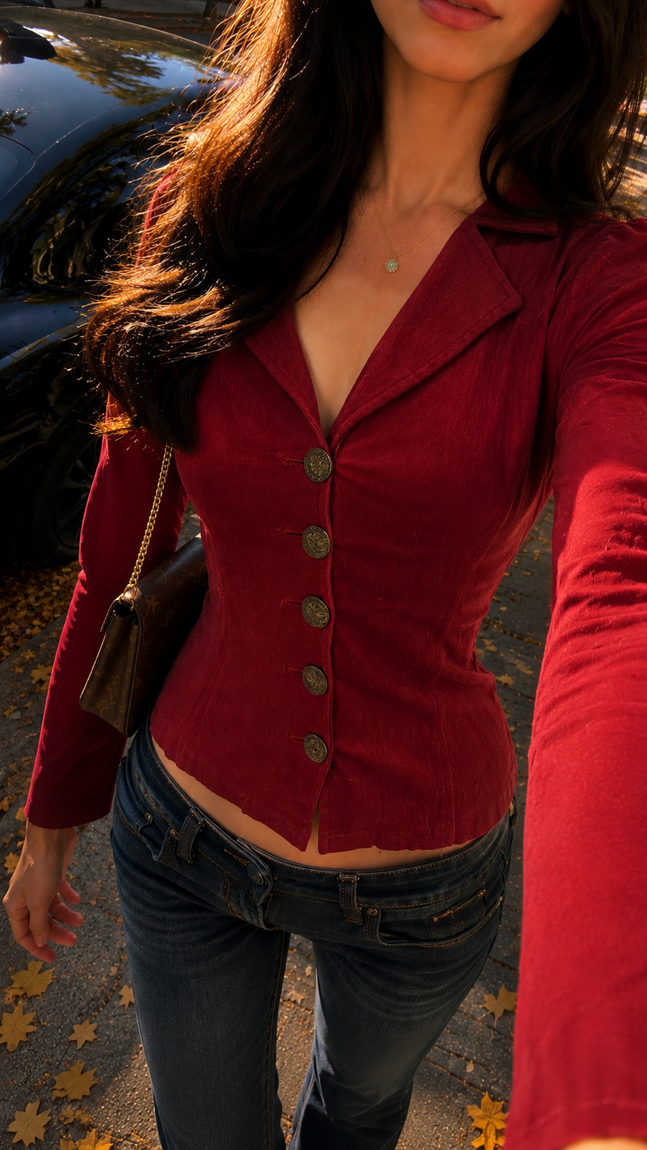 Renato Bene Vintage Fitted Velvet Blouse
