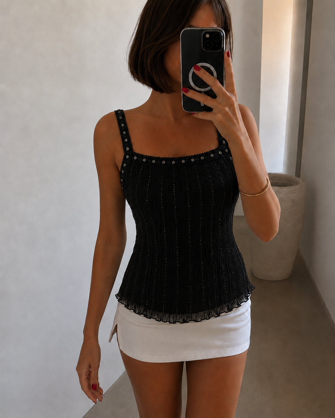 Vintage Black Embellished Top