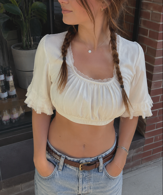Vintage Austrian Lace Crop Top