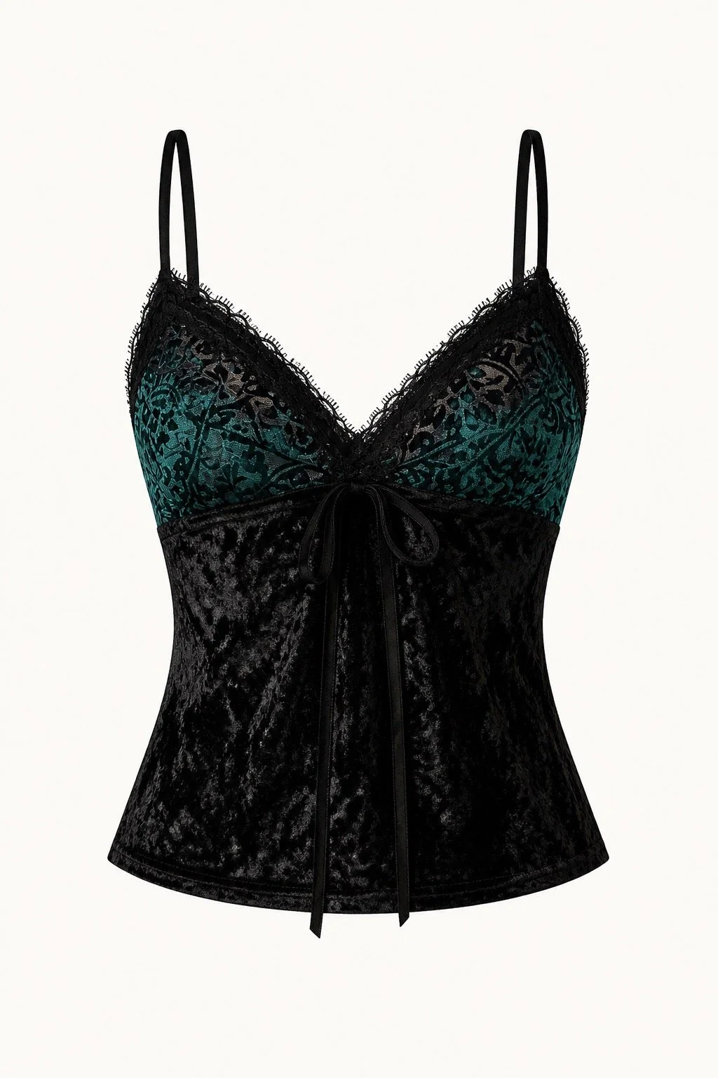 Vintage Italian Velvet & Lace Camisole