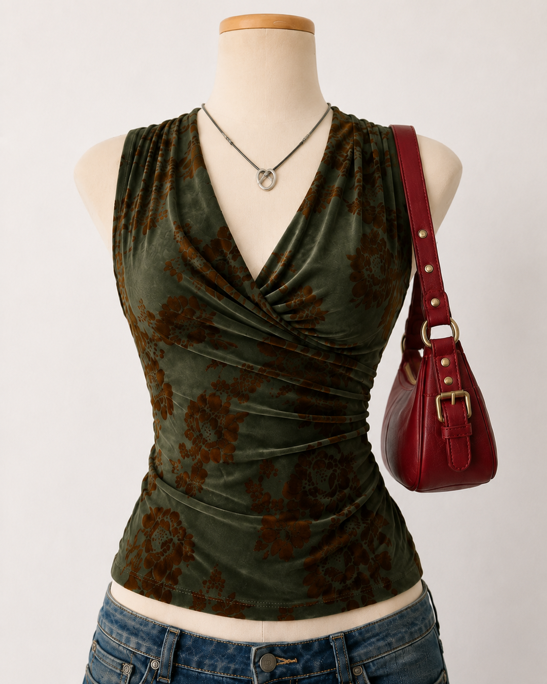 Vintage Italian Draped Velvet Top