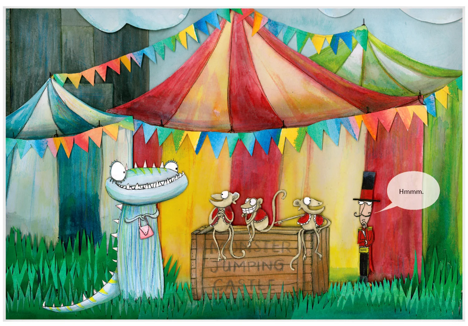 The circus with monkeys illustration