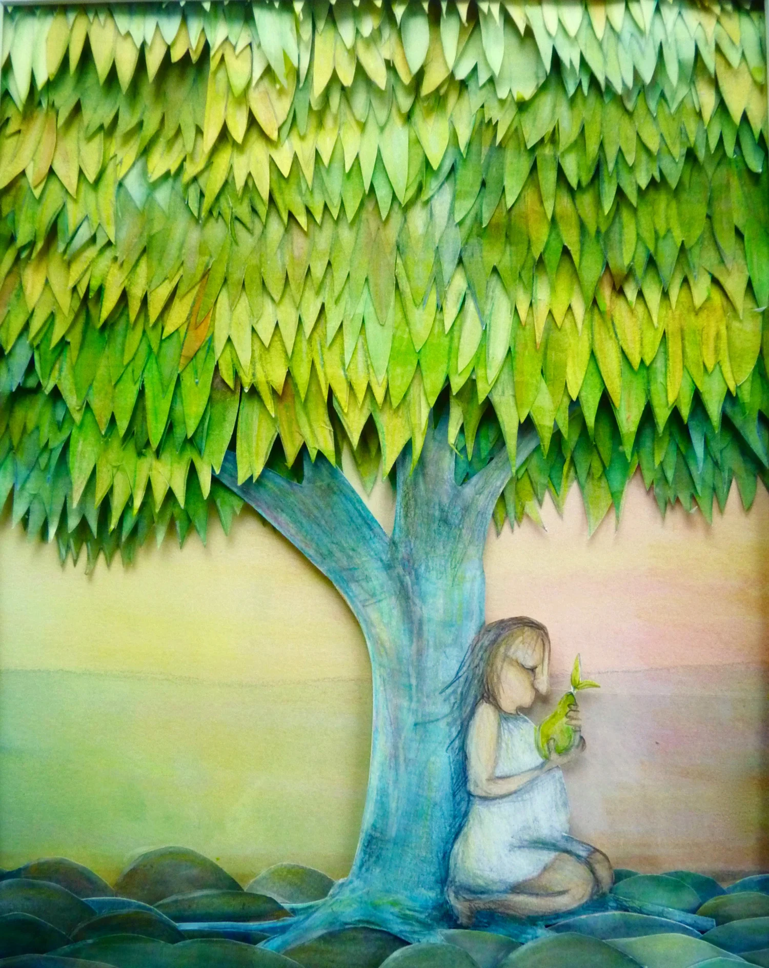 Illustration.recovering with the pear