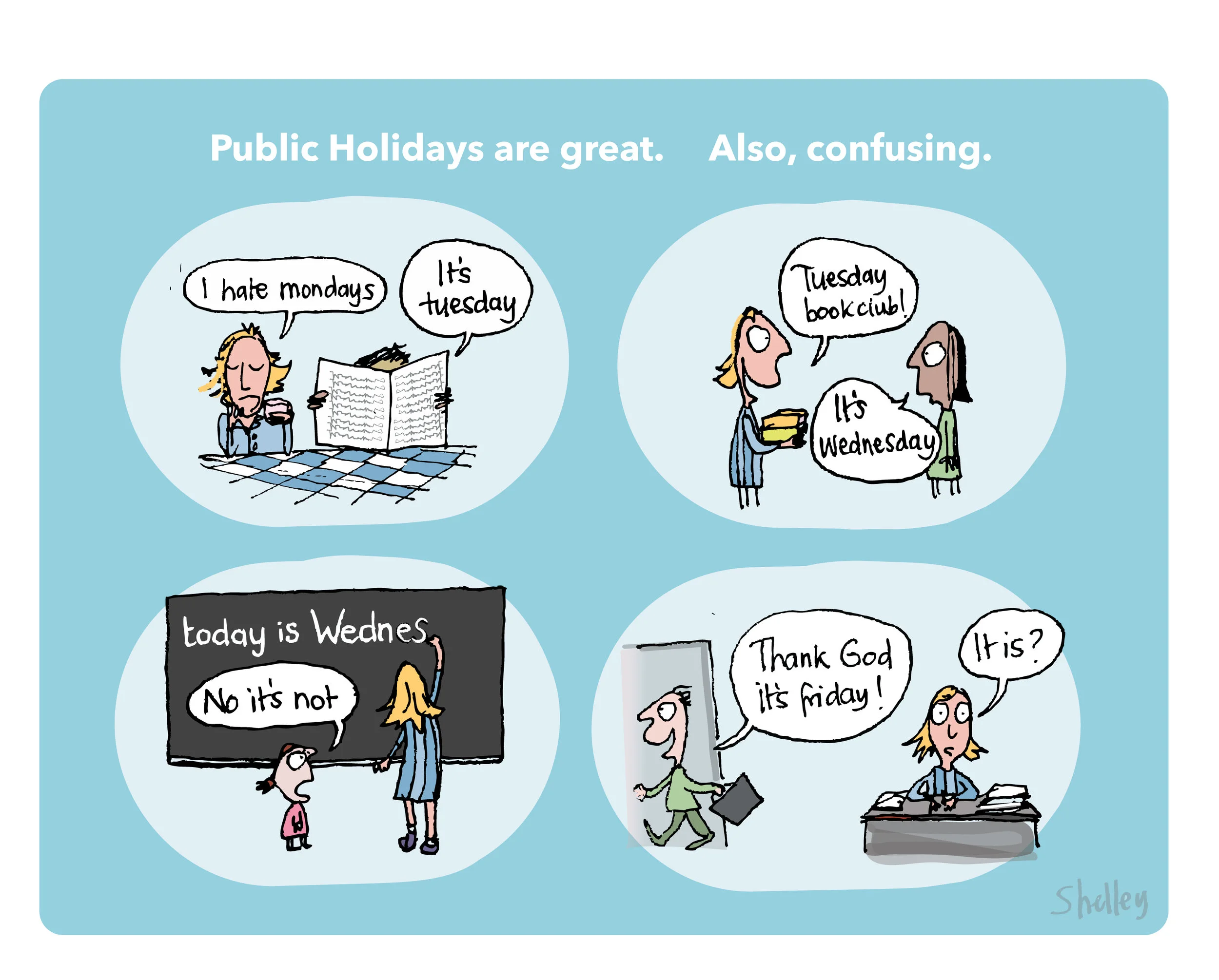 Public holiday cartoon