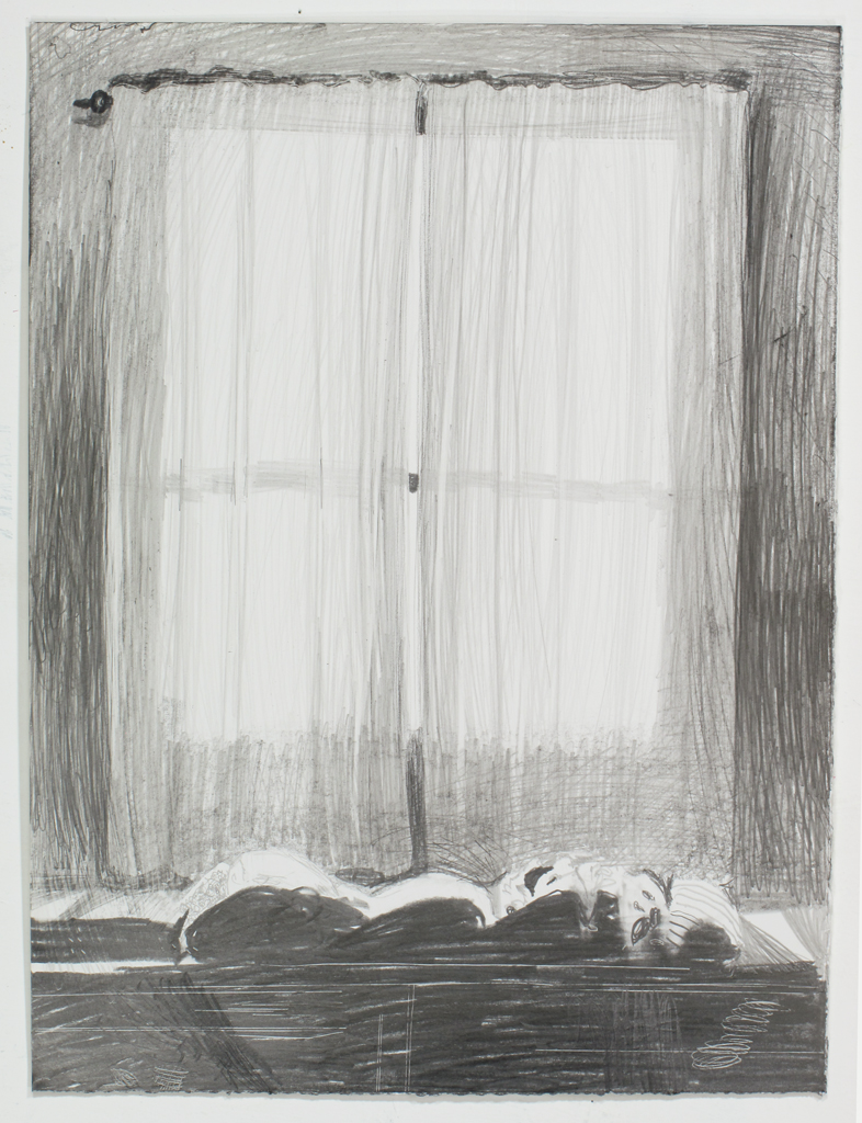  Curtains  graphite on paper  20 x 15”  2019 