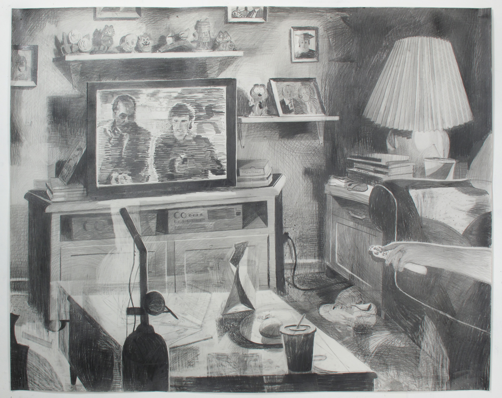 Daytime DVD with Candy  graphite on paper  48 x 60”  2019 