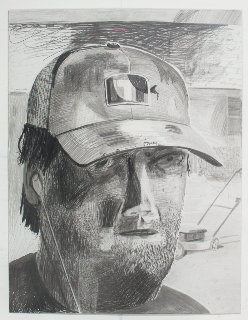  Kyle in the Yard  graphite on paper  30 x 23”  2019 