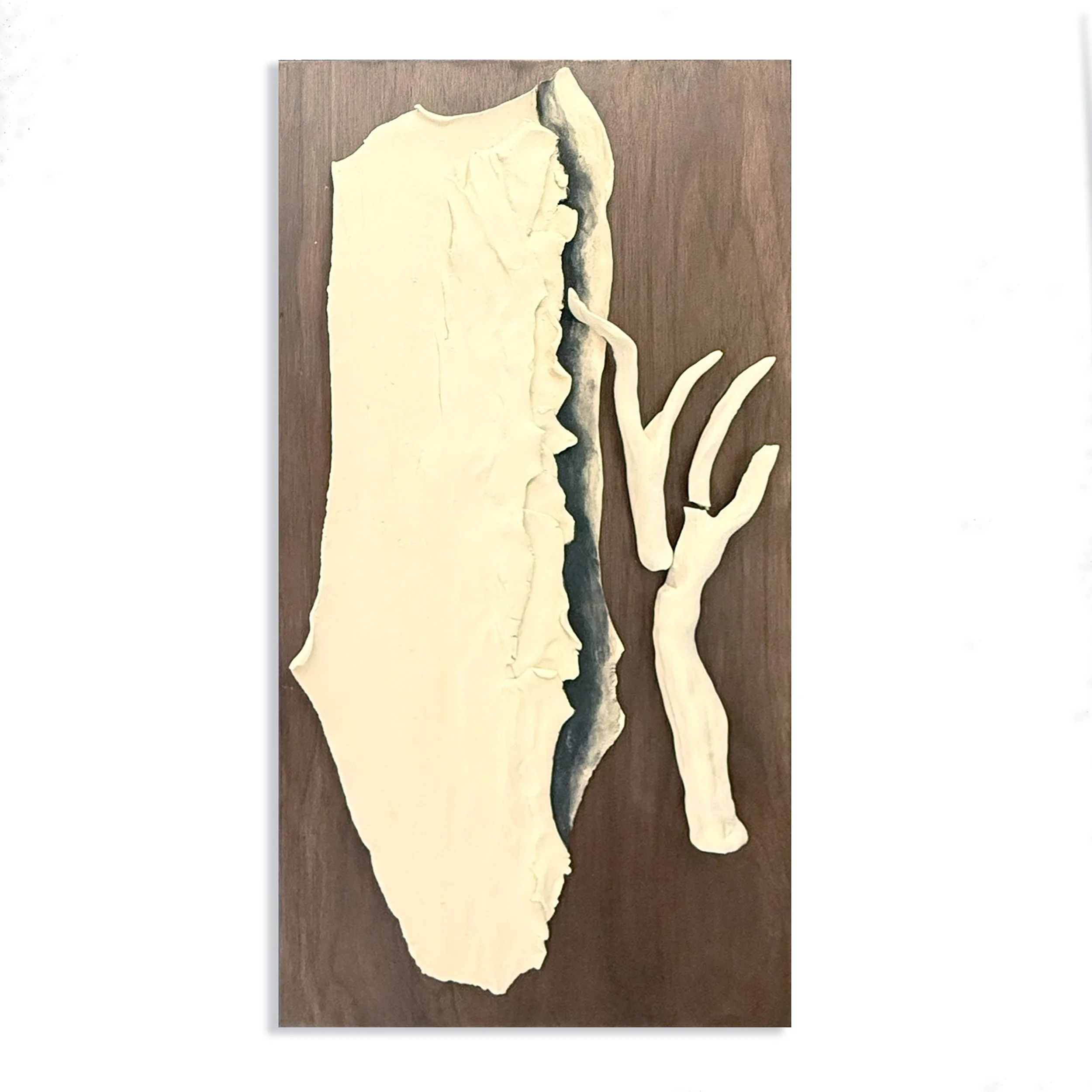 Fractured Tree - Ceramic on Walnut Wall Art