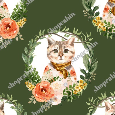 Miss Kitty Floral Wreath Olive Back.jpg