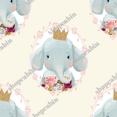 Winter Floral Elephant With Gold Crown Cream Back.jpg