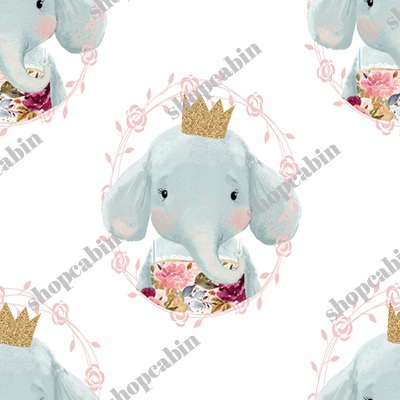 Winter Floral Elephant With Gold Crown.jpg