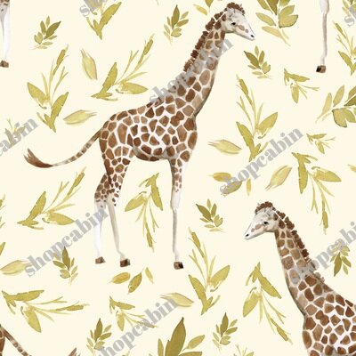 Serengeti Giraffe With Gold Branches Ivory Back.jpg