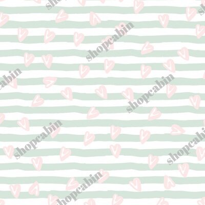 Minty Green Stripes And Pink Hearts.jpg