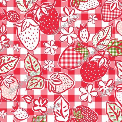 Gingham Strawberries In Red.jpg