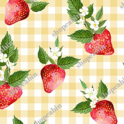 Strawberries Yellow Gingham.jpg